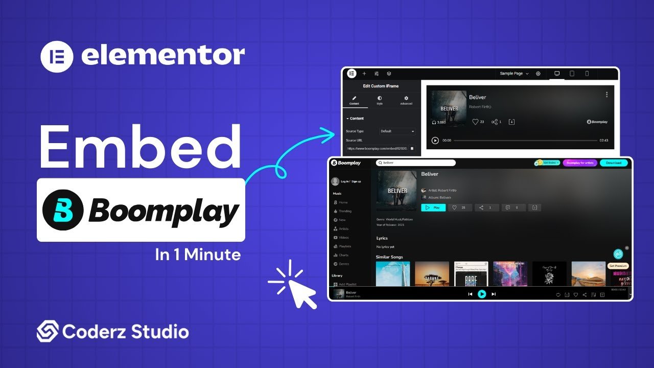 Embed Boomplay Music in Elementor (2025) – Add Songs or Albums Easily