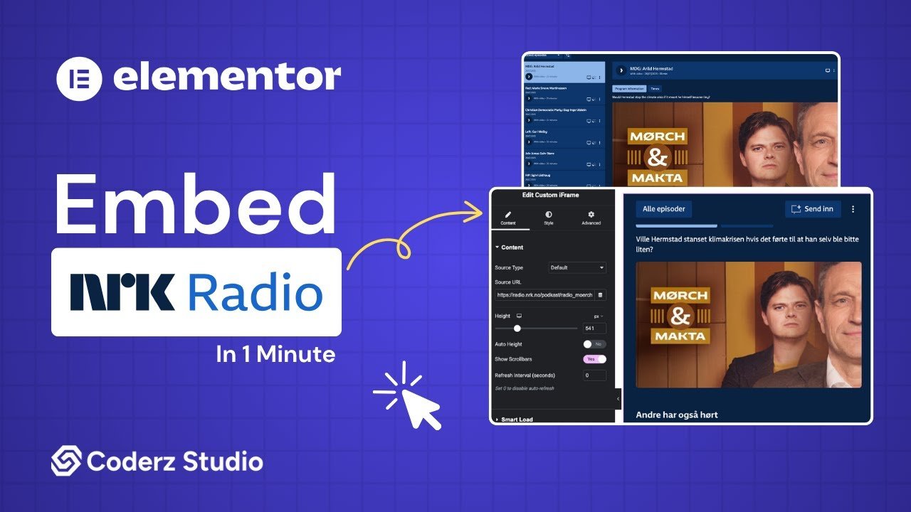 Embed NRK Radio Podcast in Elementor – Stream Episodes on Your Website