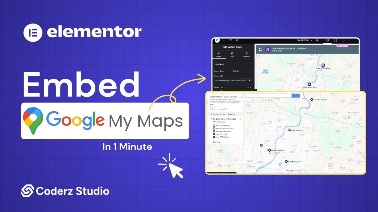 Embed Google My Maps in Elementor | Show Custom Maps on Your WP Site.